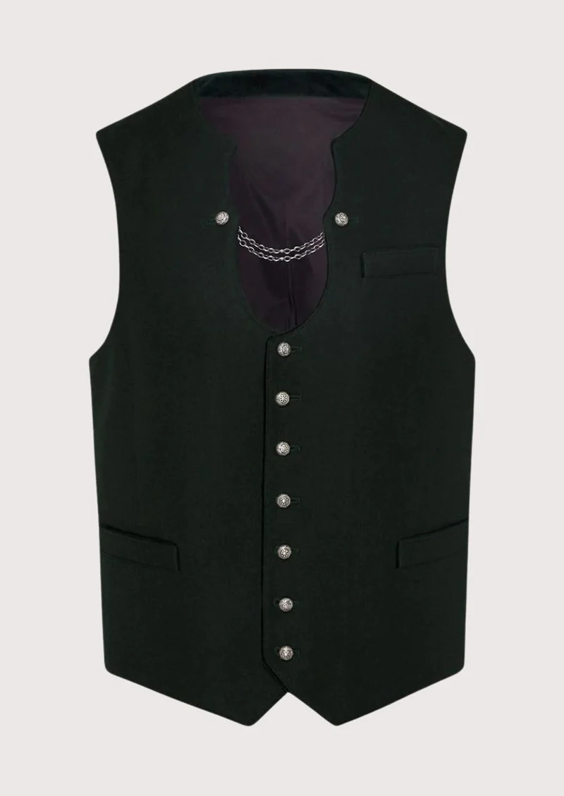 Mens Slim Fit Green Alpine Vest Top