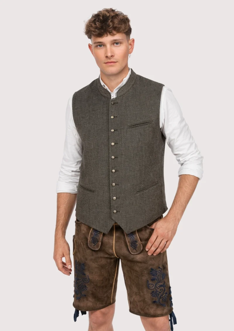 Traditional Trachten Vest Brown – Perfect for Oktoberfest