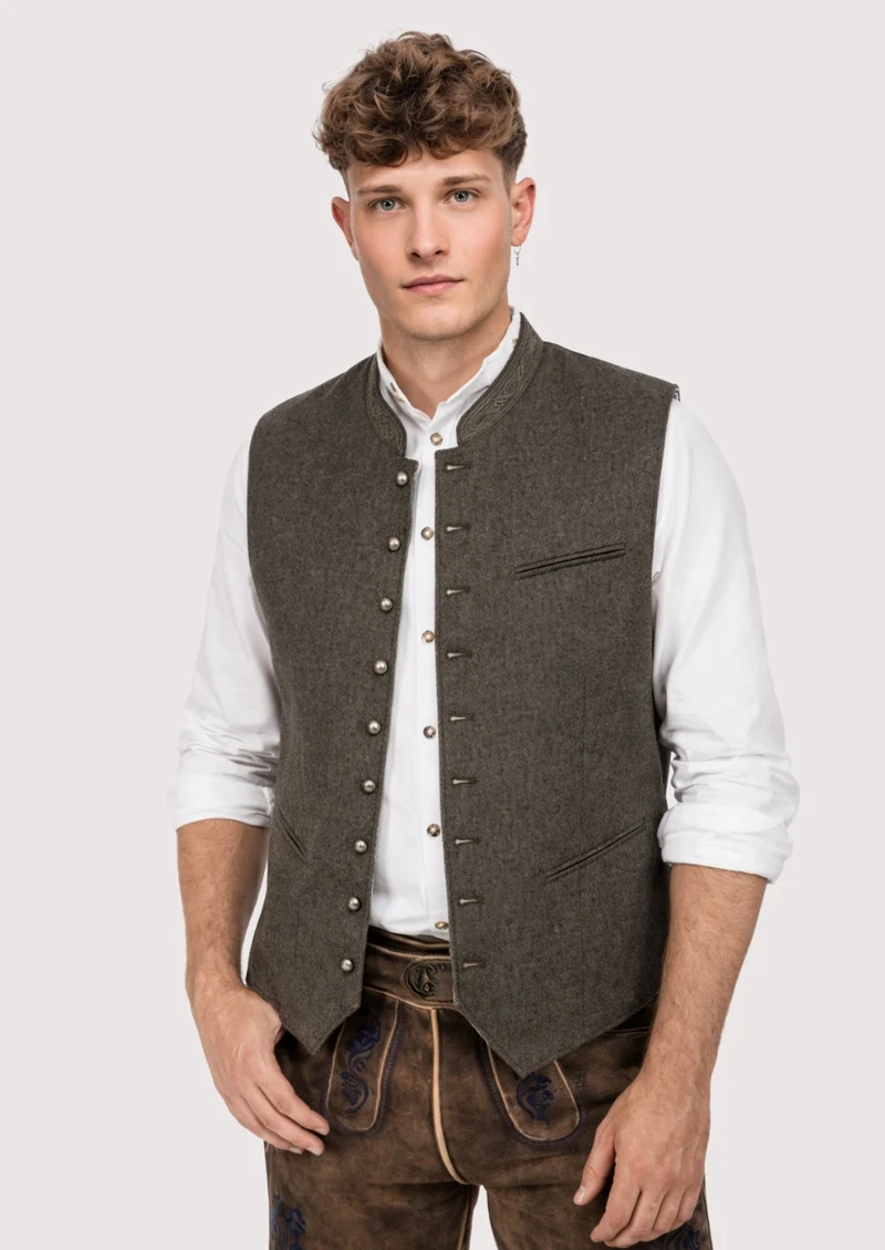 Traditional Trachten Vest Brown – Perfect for Oktoberfest