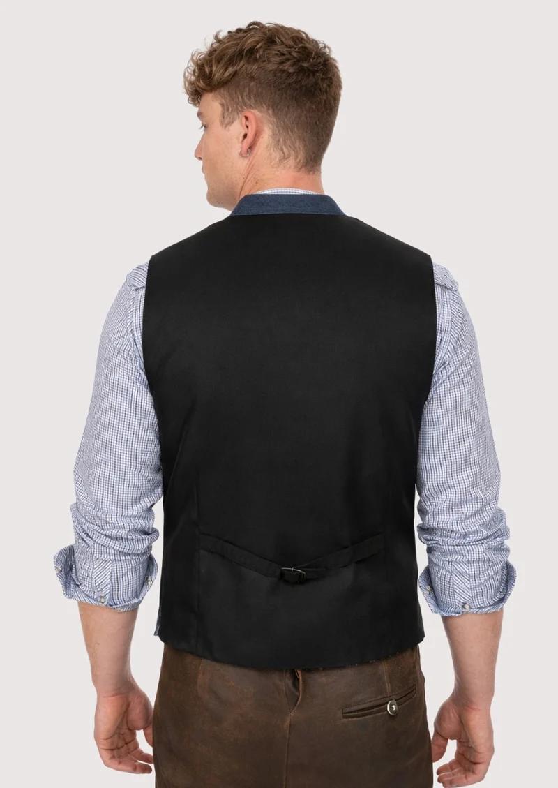 Slim Fit Trachten Vest Blue – Modern German Fashion