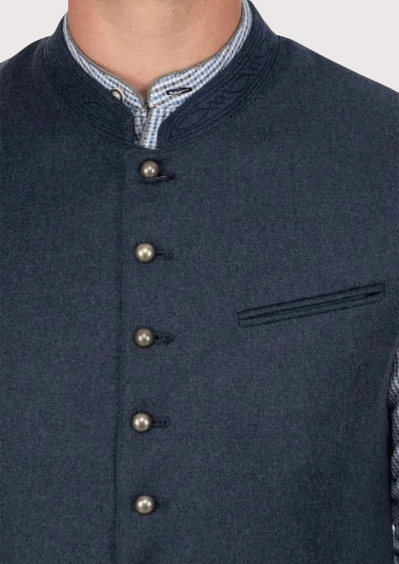 Slim Fit Trachten Vest Blue – Modern German Fashion