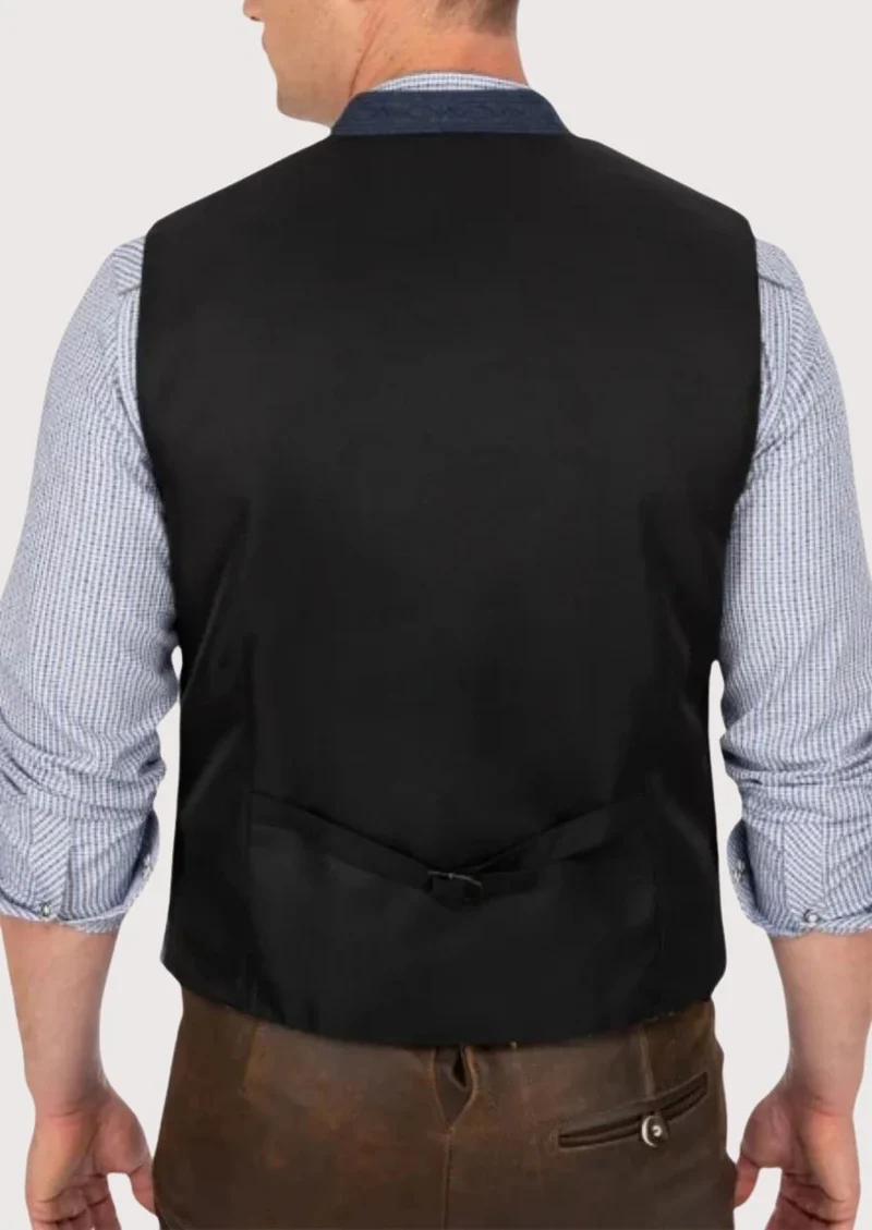 Slim Fit Trachten Vest Blue – Modern German Fashion