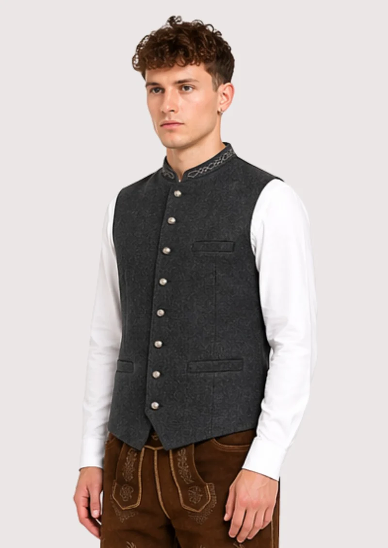 Elegant Wool Trachten Vest – Bavarian Formal Charm