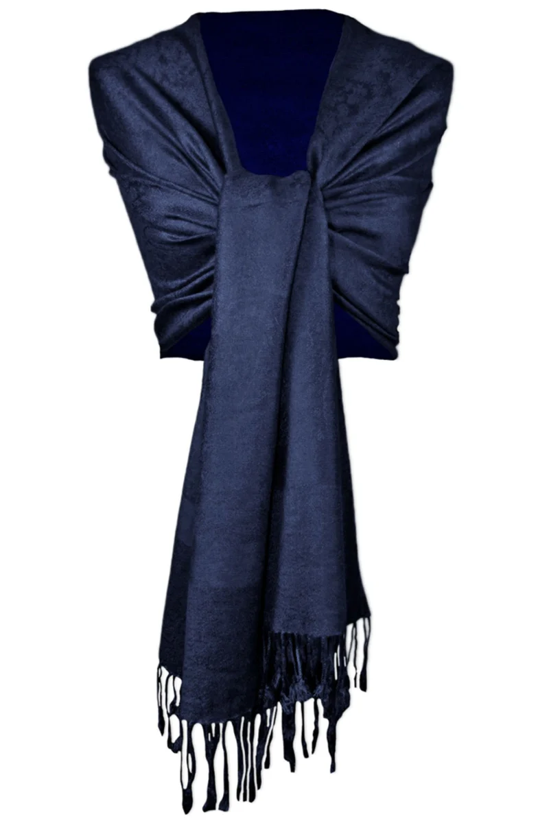 Halstuch aus Viscose - Stola Schal 185 x 70 cm | Dunkelblau