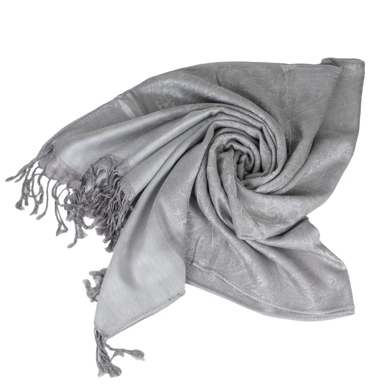 Halstuch aus Viscose - Stola Schal 185 x 70 cm | Silbergrau