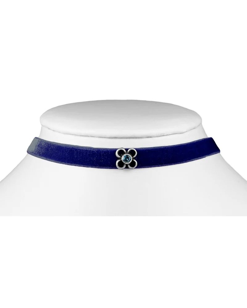 LUISIA® Samt Kropfband "Ramona" mit Premium Kristall | Dunkelblau
