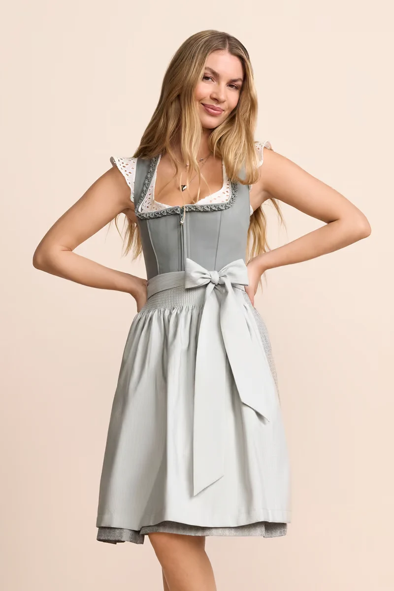 Kruger Midi Dirndl 2pcs. 60cm "Rilina" gray