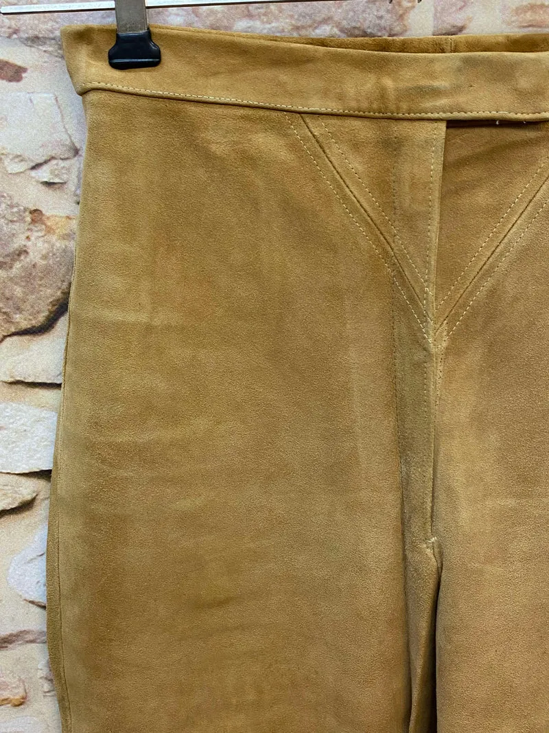 Damen Trachten-Lederhose 3/4 Gr. 38 – hellbraun