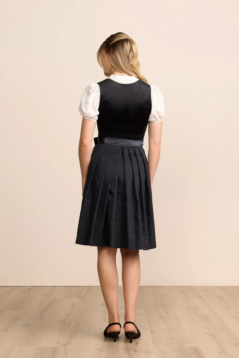 Kruger Lora Midi Dirndl, Black — 60cm 2pc Set
