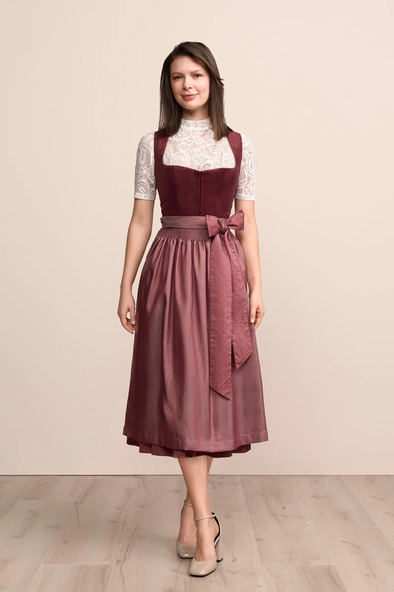 Kruger Veralyn Maxi Dirndl, Red — 80cm 2pc Set