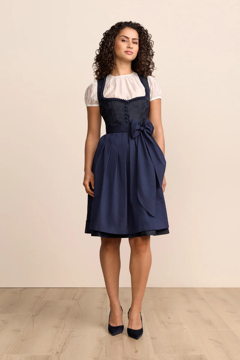 Kruger Olesya Midi Dirndl, Blue — 60cm 2pc Set