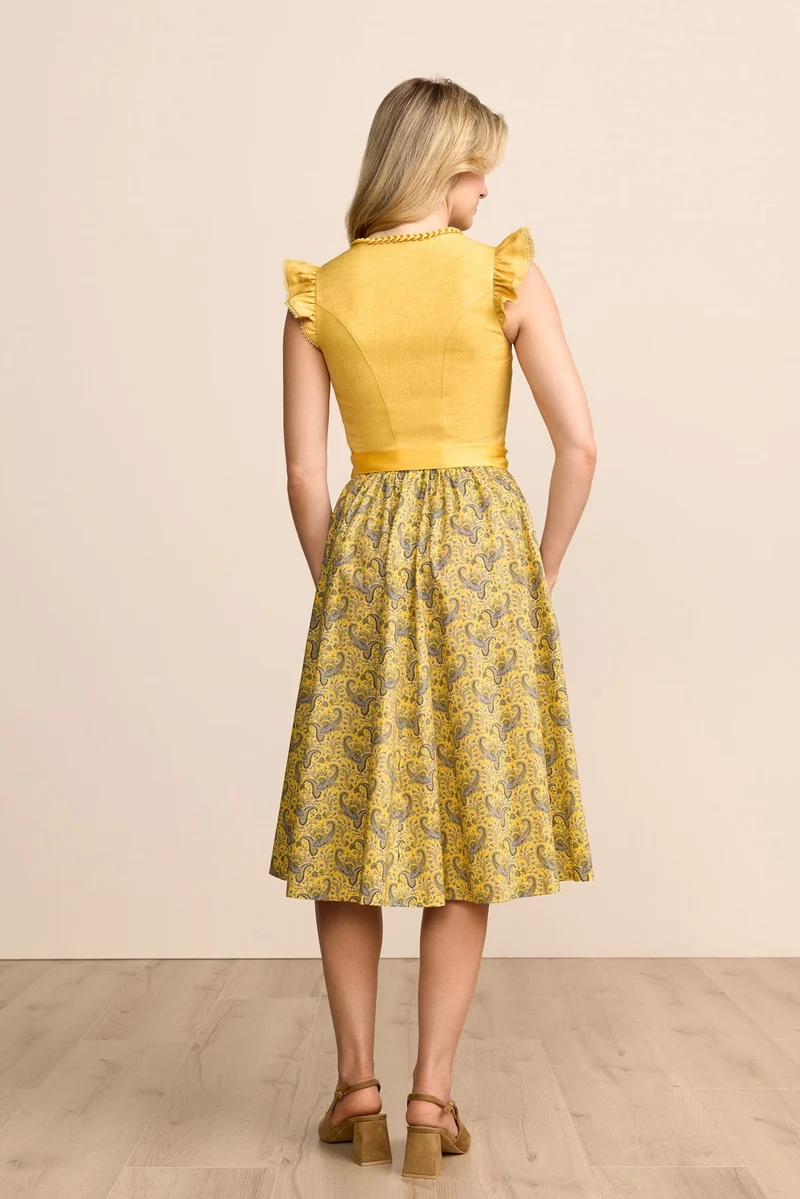 Kruger Wynara Long Dirndl, Yellow — 70cm 2pc Set