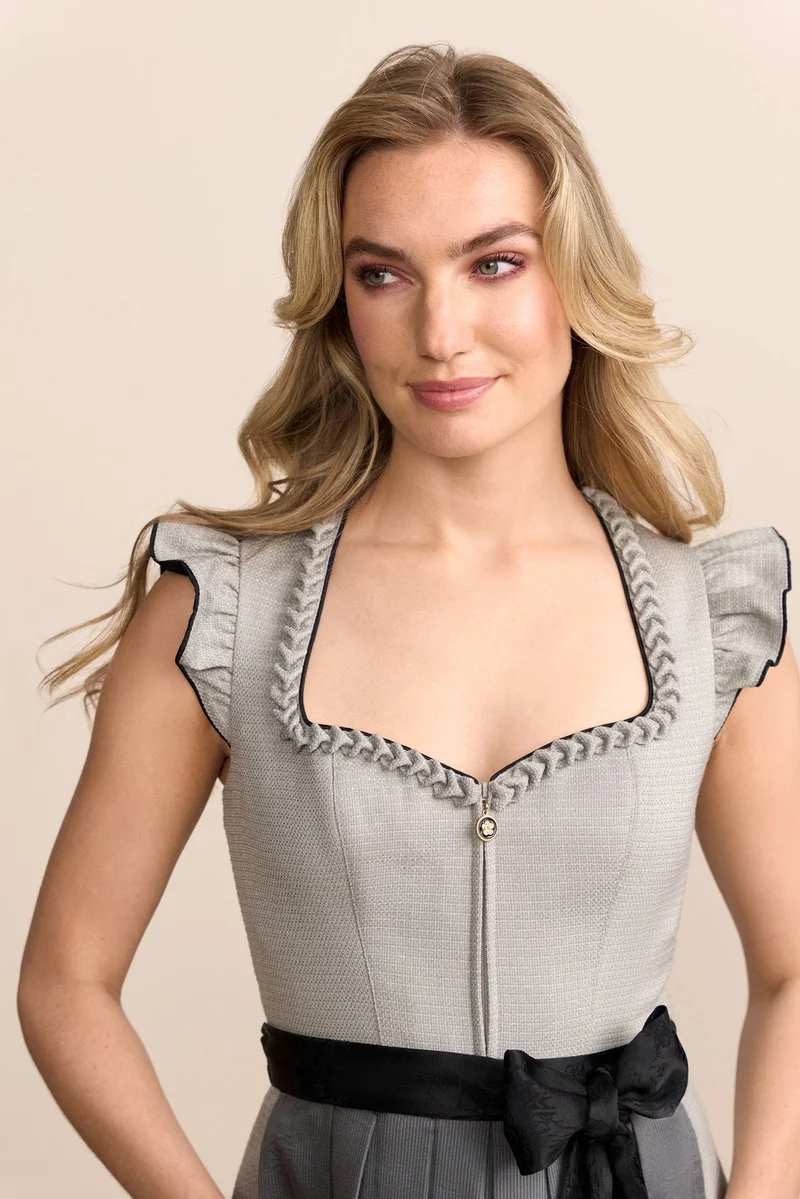 Kruger Lindsey Long Dirndl, Gray — 70cm 2pc Set
