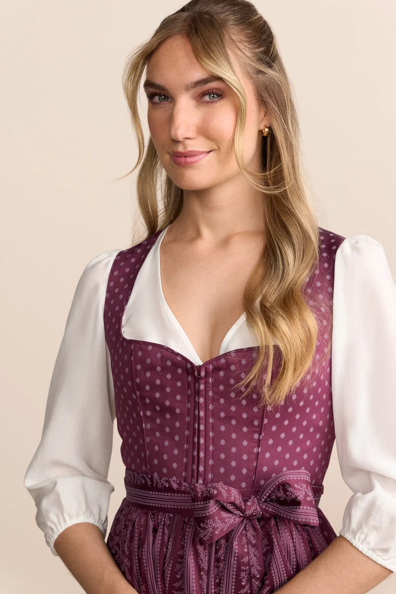 Kruger Lilah Long Dirndl, Red — 70cm 2pc Set