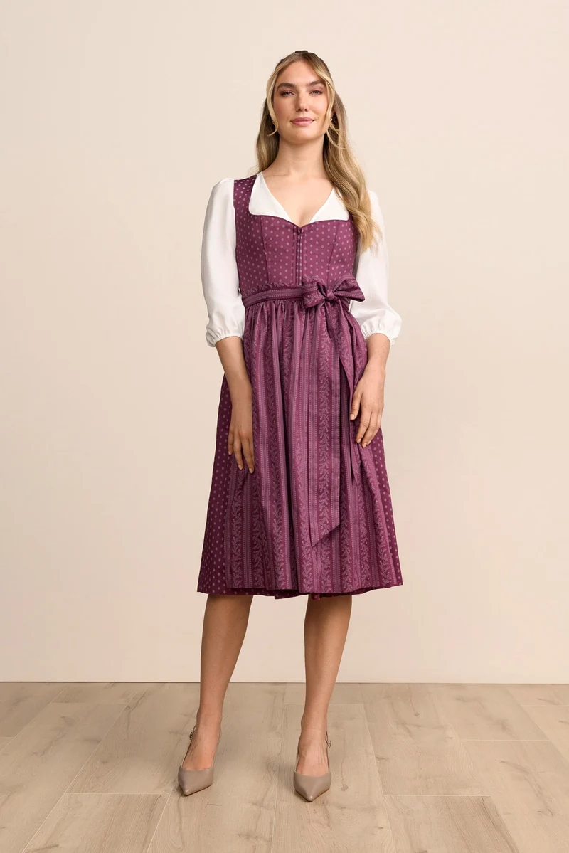 Kruger Lilah Long Dirndl, Red — 70cm 2pc Set