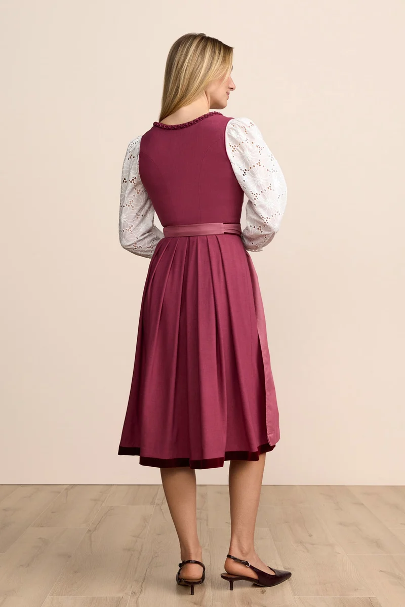 Kruger Agneta Long Dirndl, Red — 70cm 2pc Set