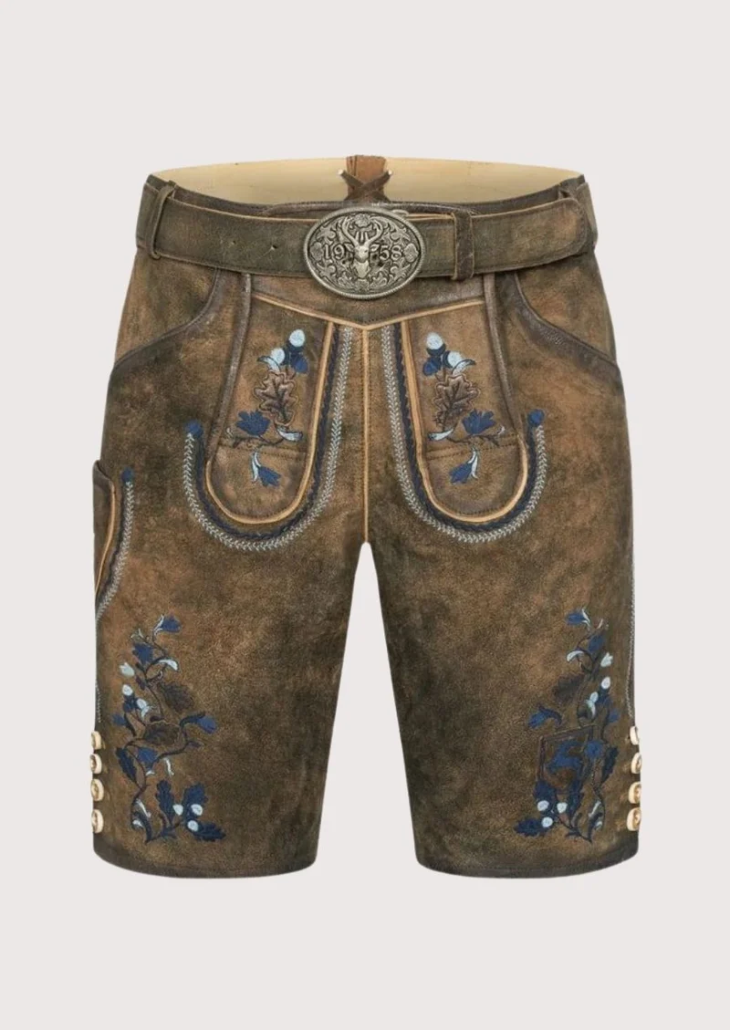 Men’s Walnut Blue Floral Lederhosen