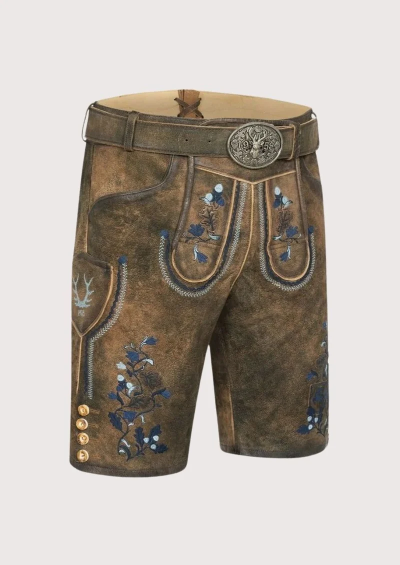 Men’s Walnut Blue Floral Lederhosen