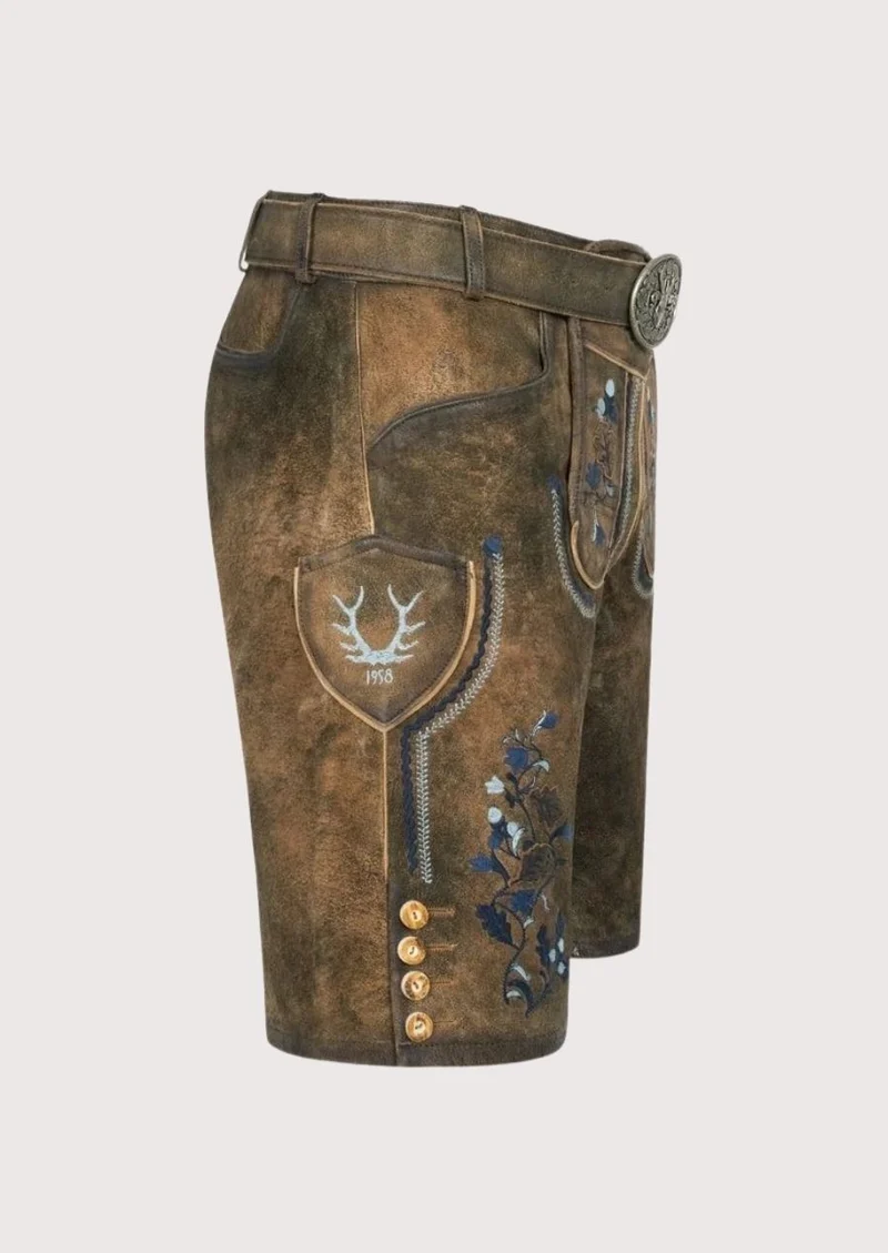 Men’s Walnut Blue Floral Lederhosen