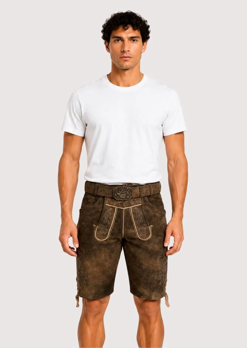 Mens Alpine Forest Stag Lederhosen