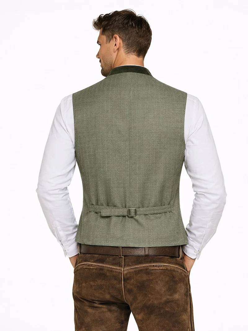 Herrenweste aus Jacquard mit Streifen-Rücken