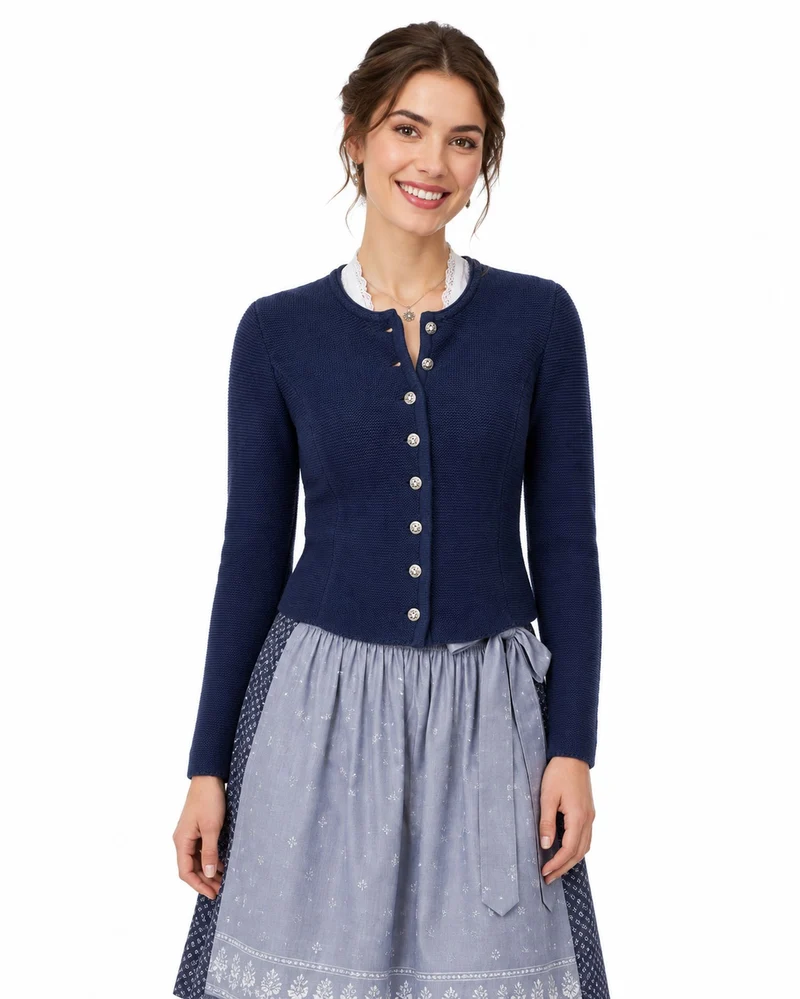 Isar-Trachten Damen Strickjacke "Saskia" 57102 | Marineblau