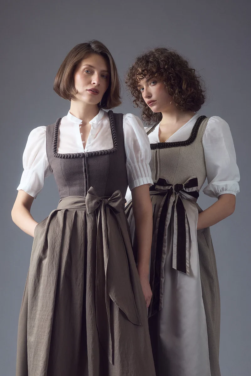 Kruger Long Dirndl 2pcs. 70cm "Serina" beige