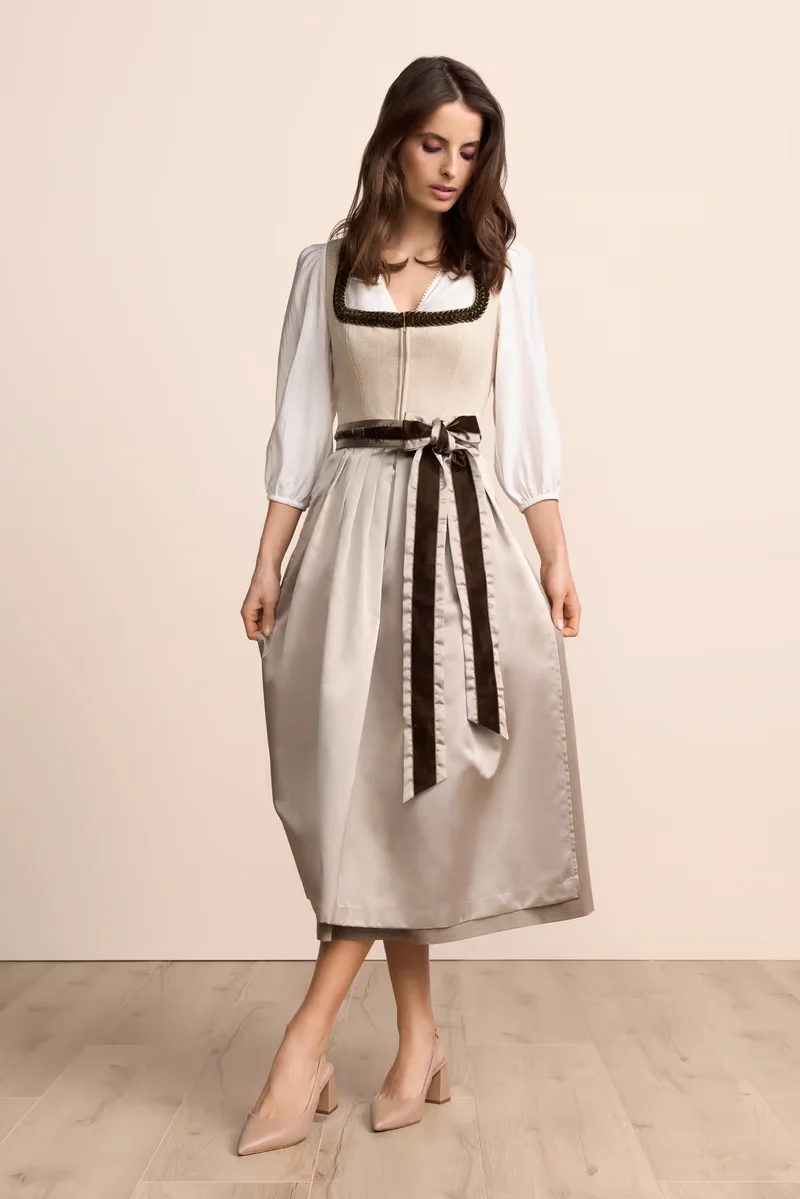 Kruger Maxi Dirndl 2pcs. 80cm "Serina" beige
