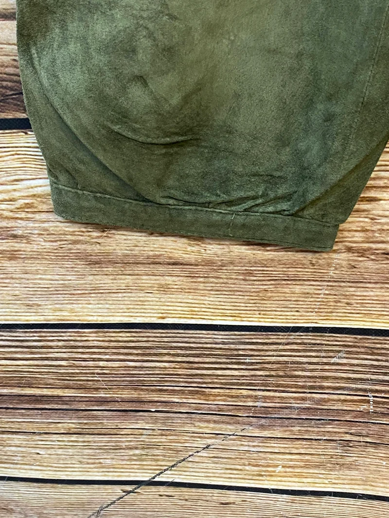 Damen Trachtenlederhose 3/4 Vintage Gr. 40 Olivgrün