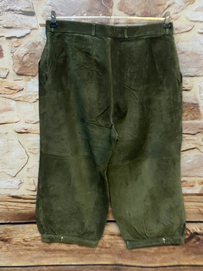 Damen Trachtenlederhose 3/4 Vintage Gr. 40 Olivgrün
