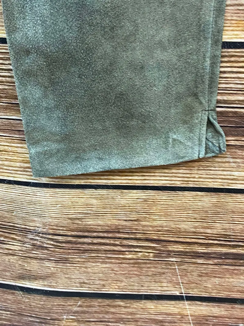 Damen Trachtenlederhose Vintage Gr. 44 Olivgrün