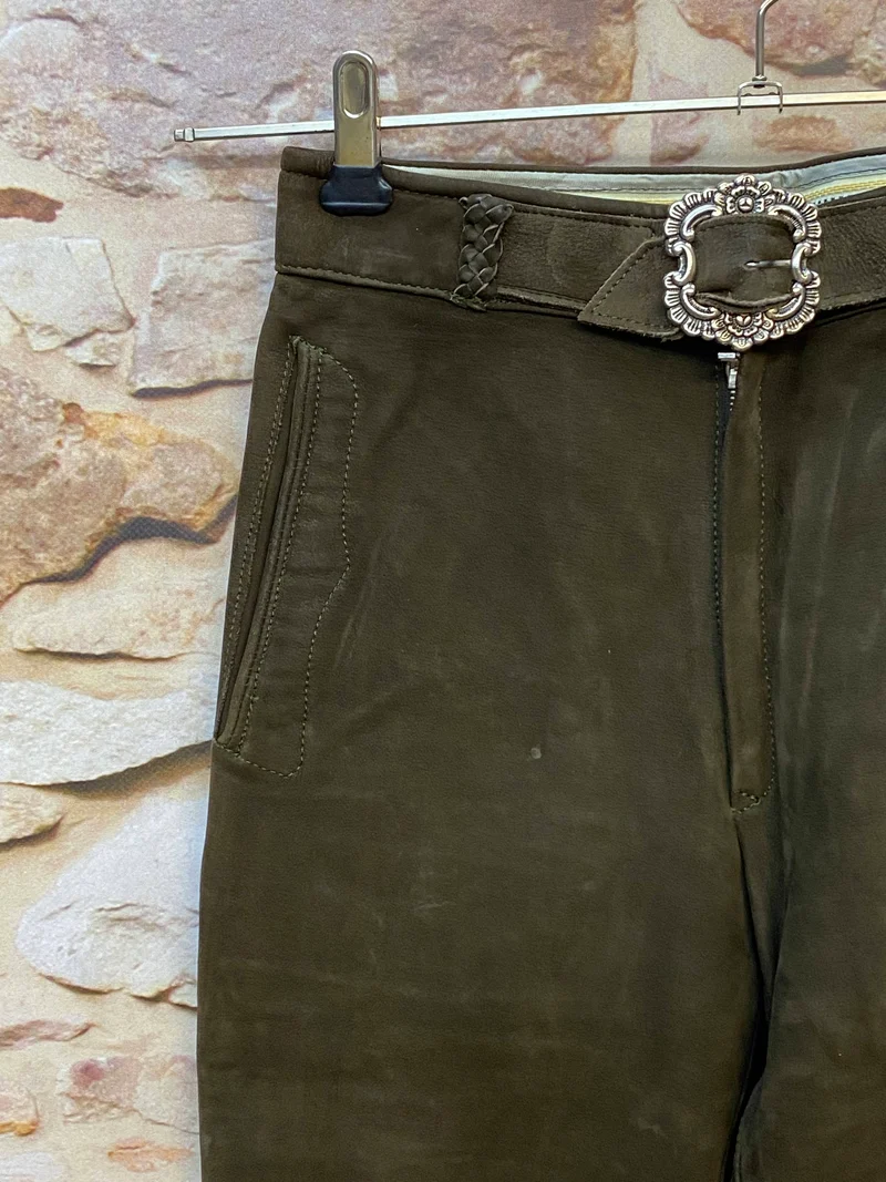 Vintage Damen Kniebundlederhose Gr. 34 – Dunkelbraun