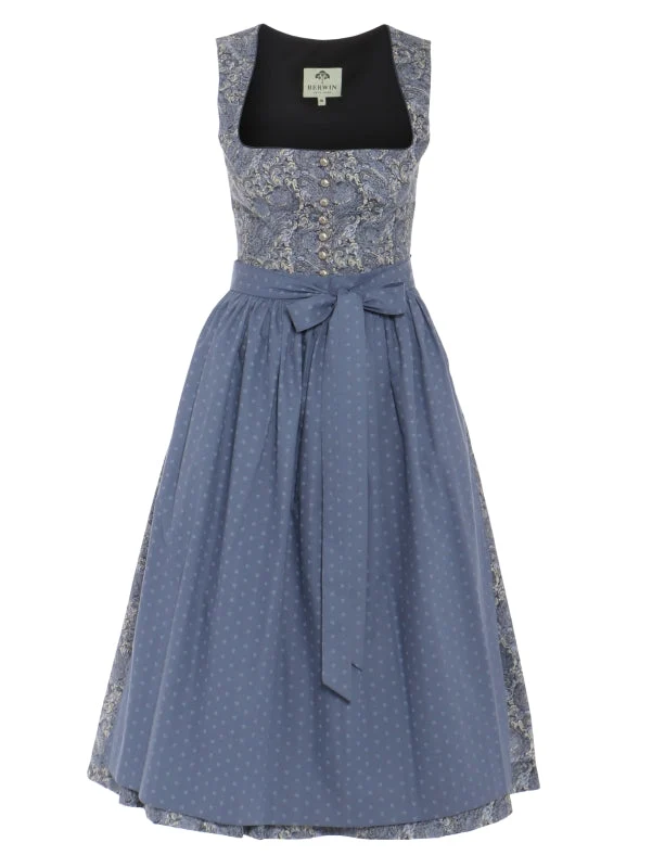 Berwin Long Dirndl 2pcs. 75cm "Mathilde" jeans blue