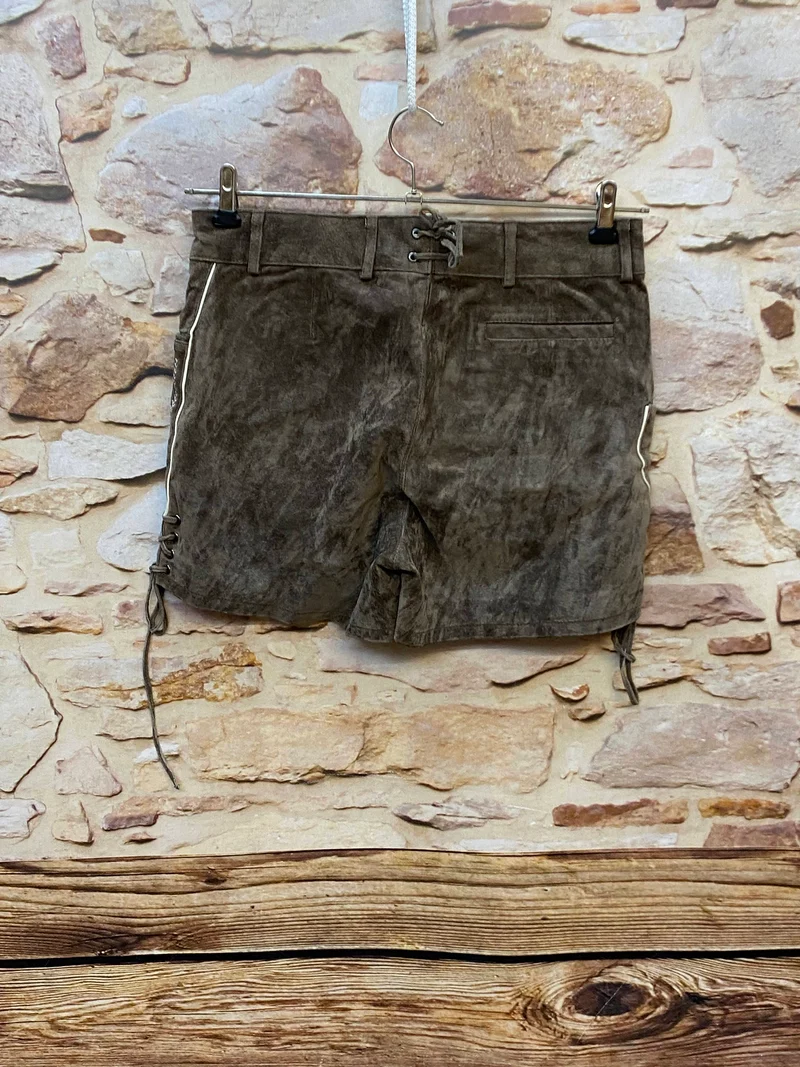 Kurze Vintage Damen Lederhose Waldschütz – Gr. 36