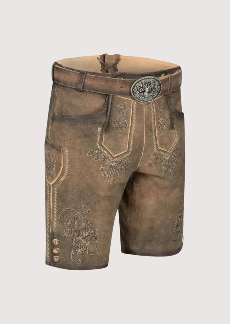 Mens Taupe Vintage Style Lederhosen