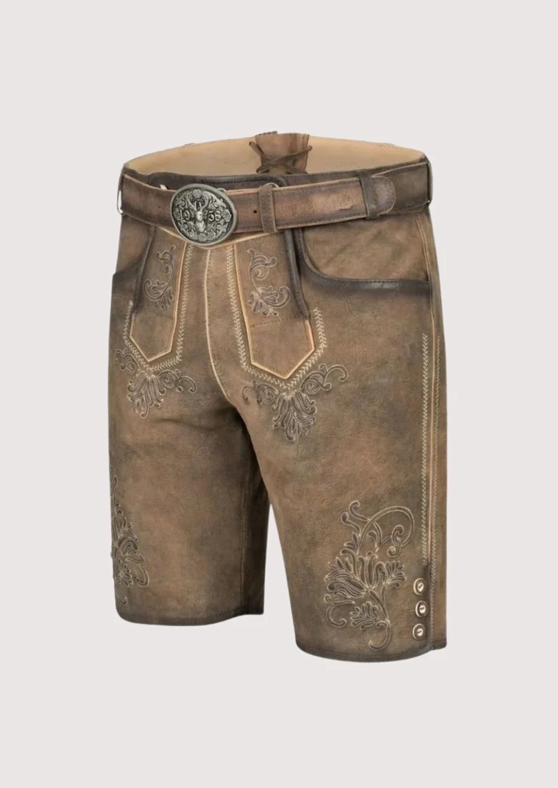 Mens Taupe Vintage Style Lederhosen