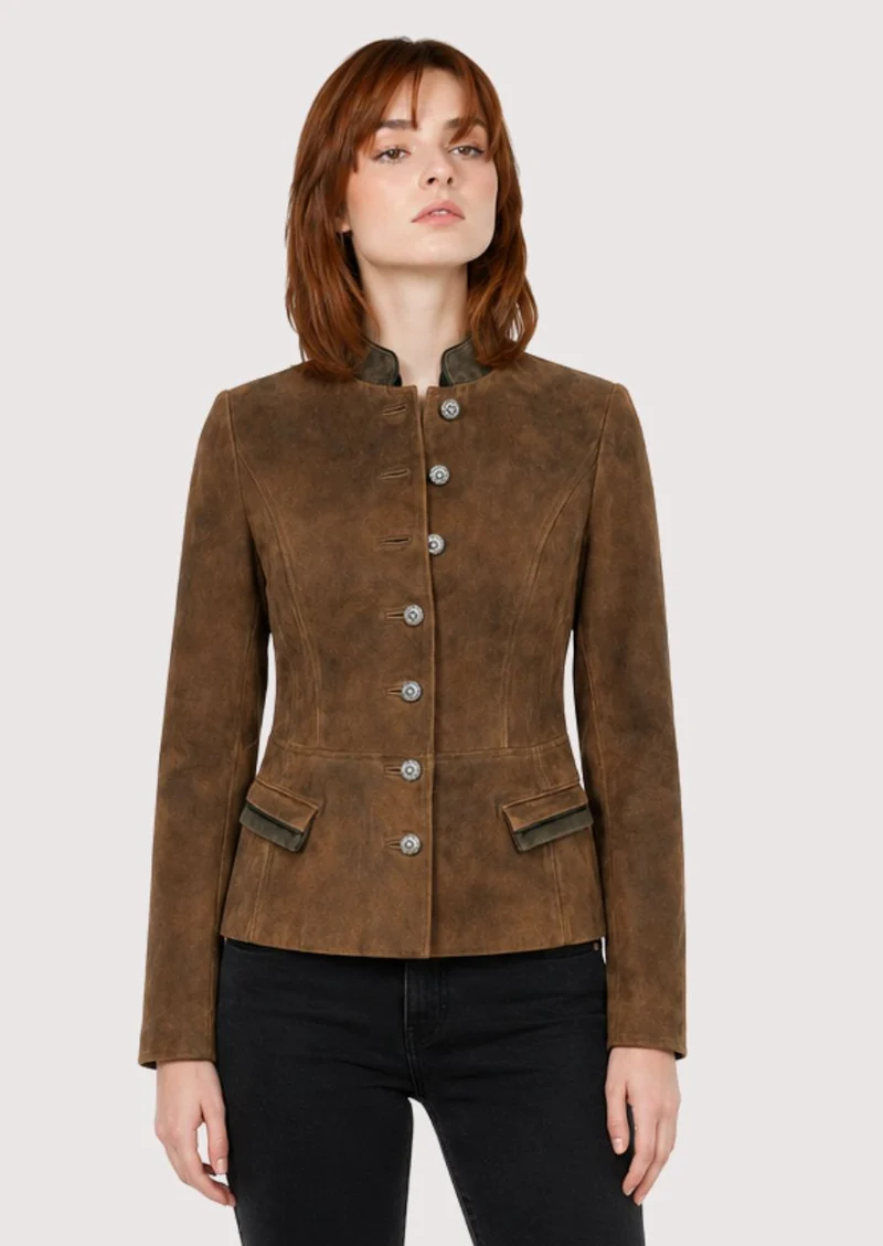 Womens Vintage Brown Leather Jacket