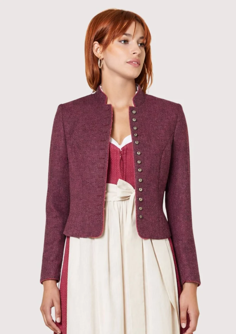 Womens Burgundy Trachten Jacket