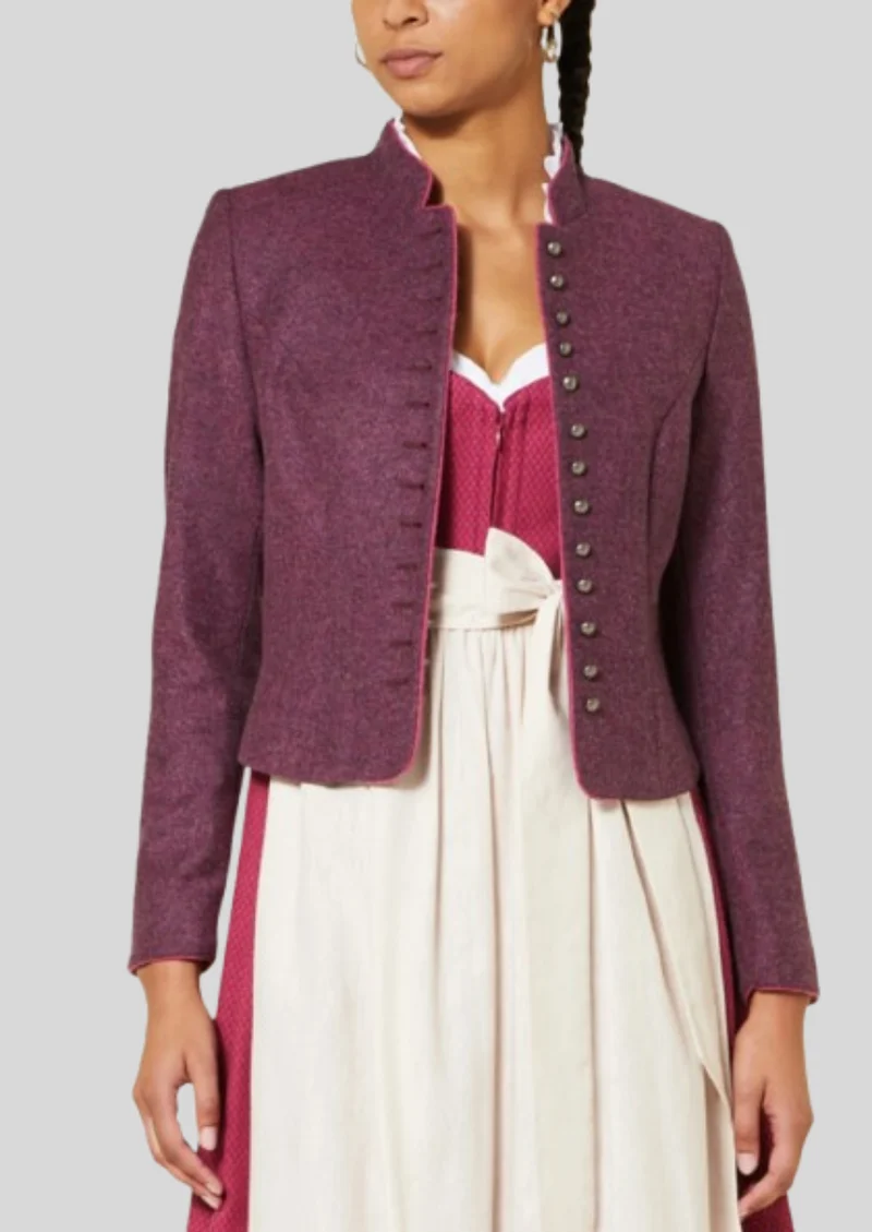 Womens Burgundy Trachten Jacket