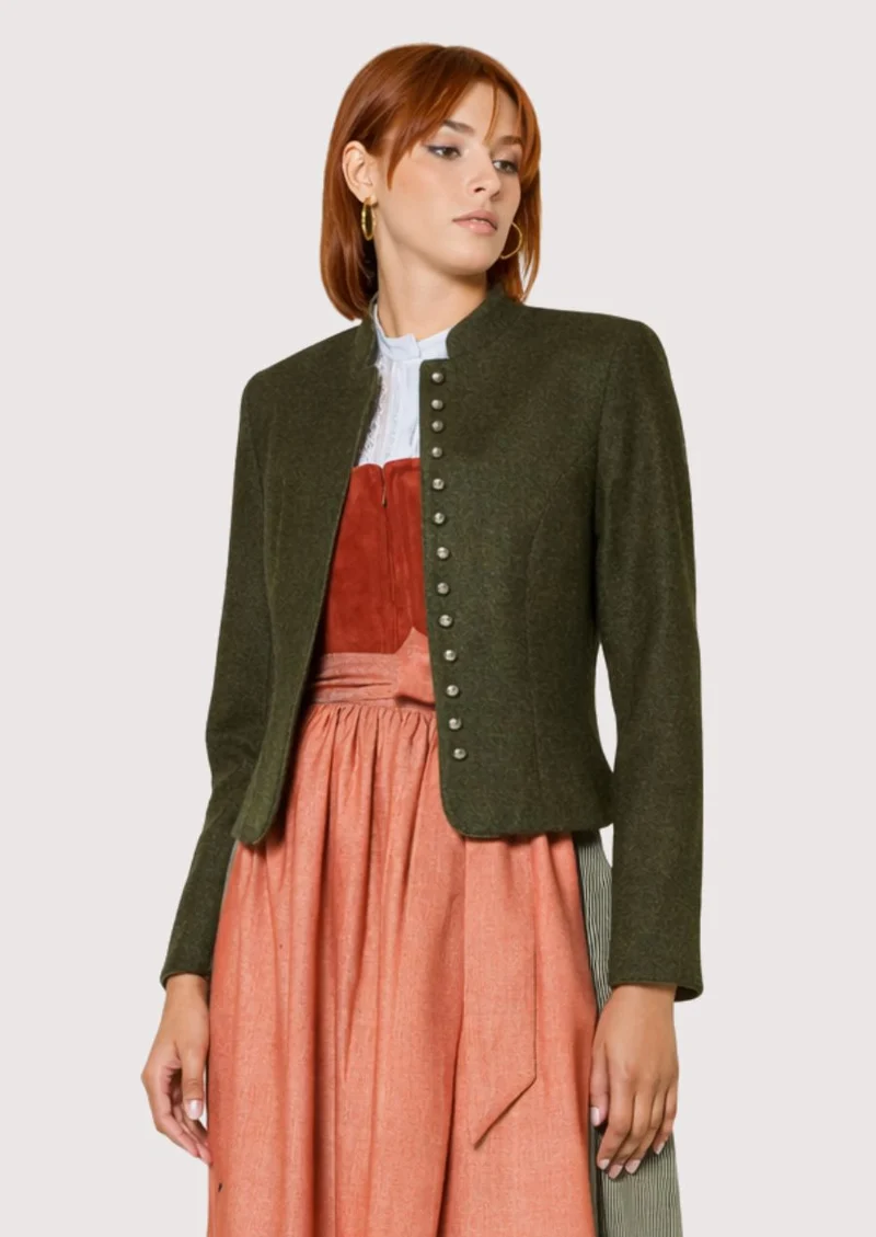 Womens Moss Green Trachten Jacket