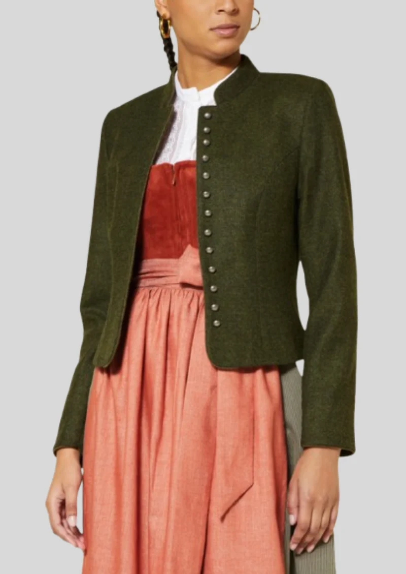 Womens Moss Green Trachten Jacket