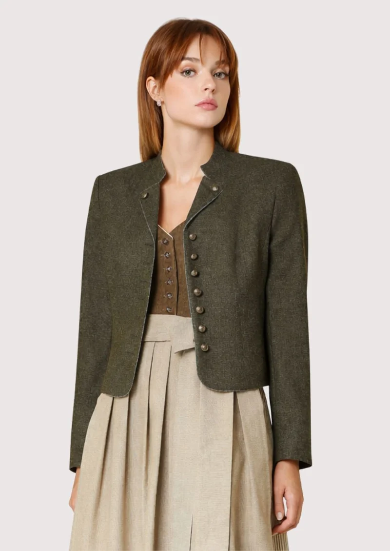 Womens Dark Olive Trachten Jacket