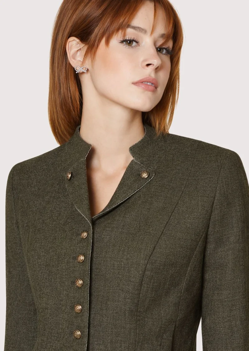 Womens Dark Olive Trachten Jacket