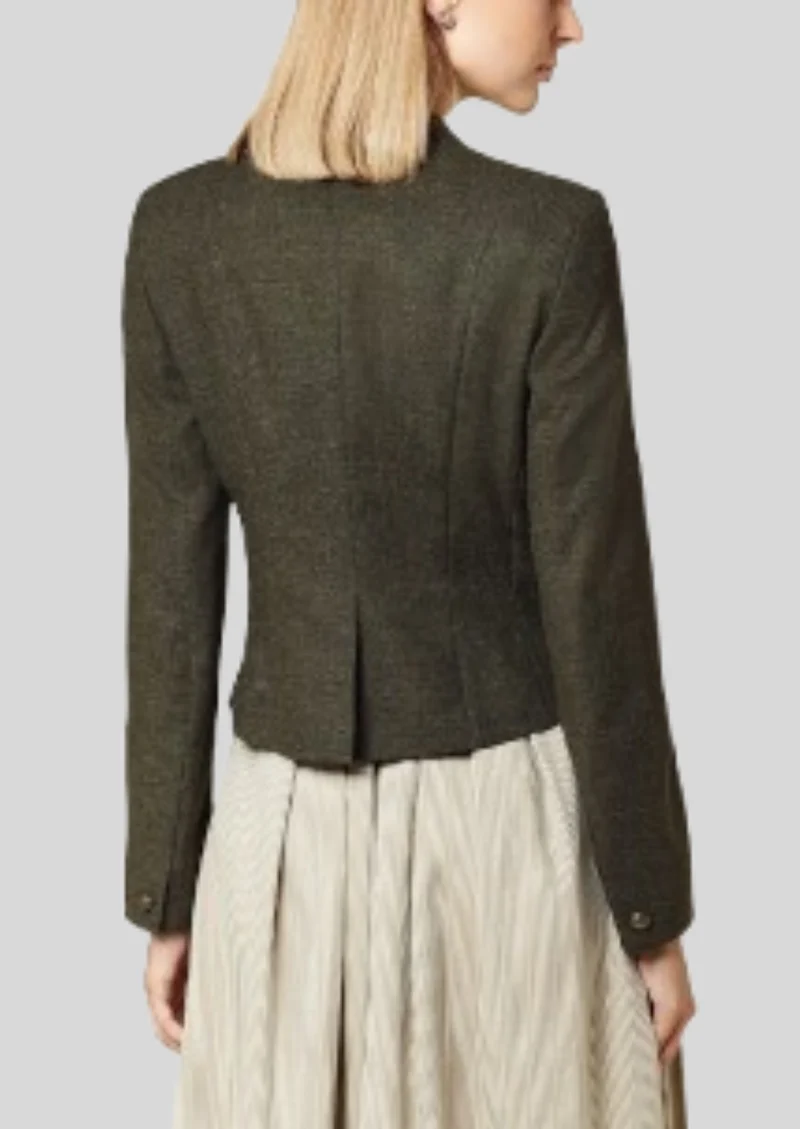Womens Dark Olive Trachten Jacket