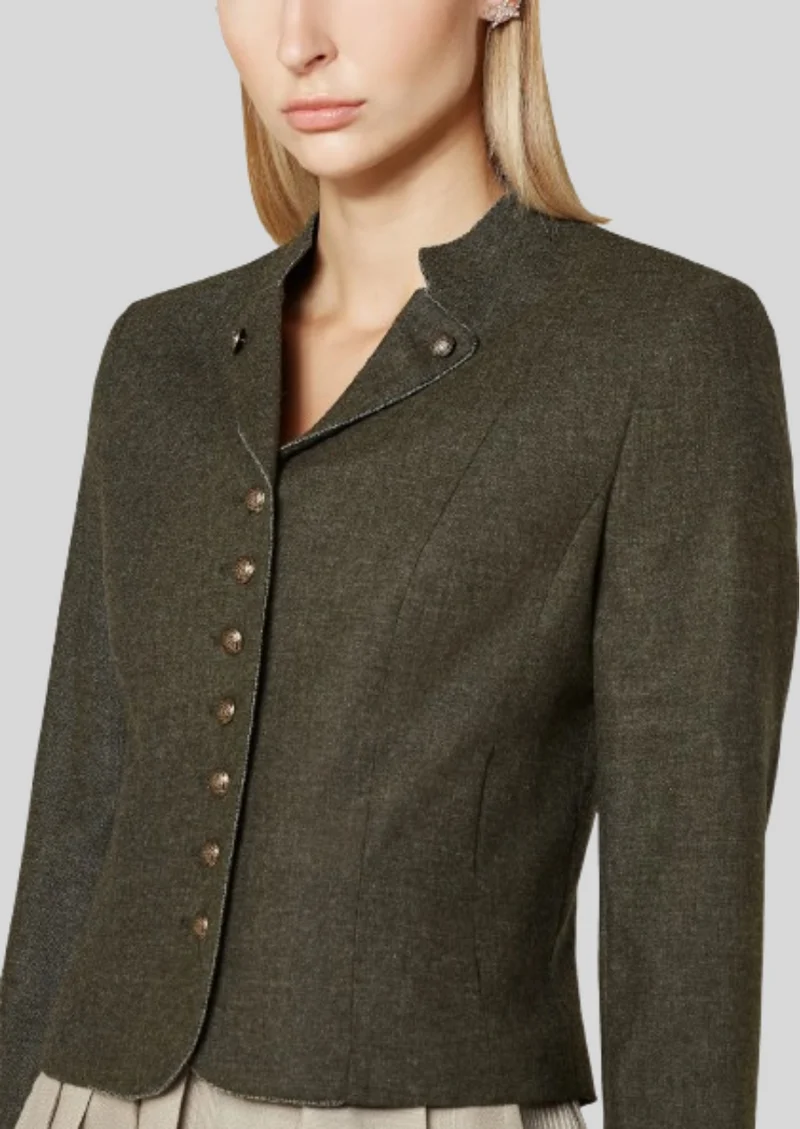 Womens Dark Olive Trachten Jacket