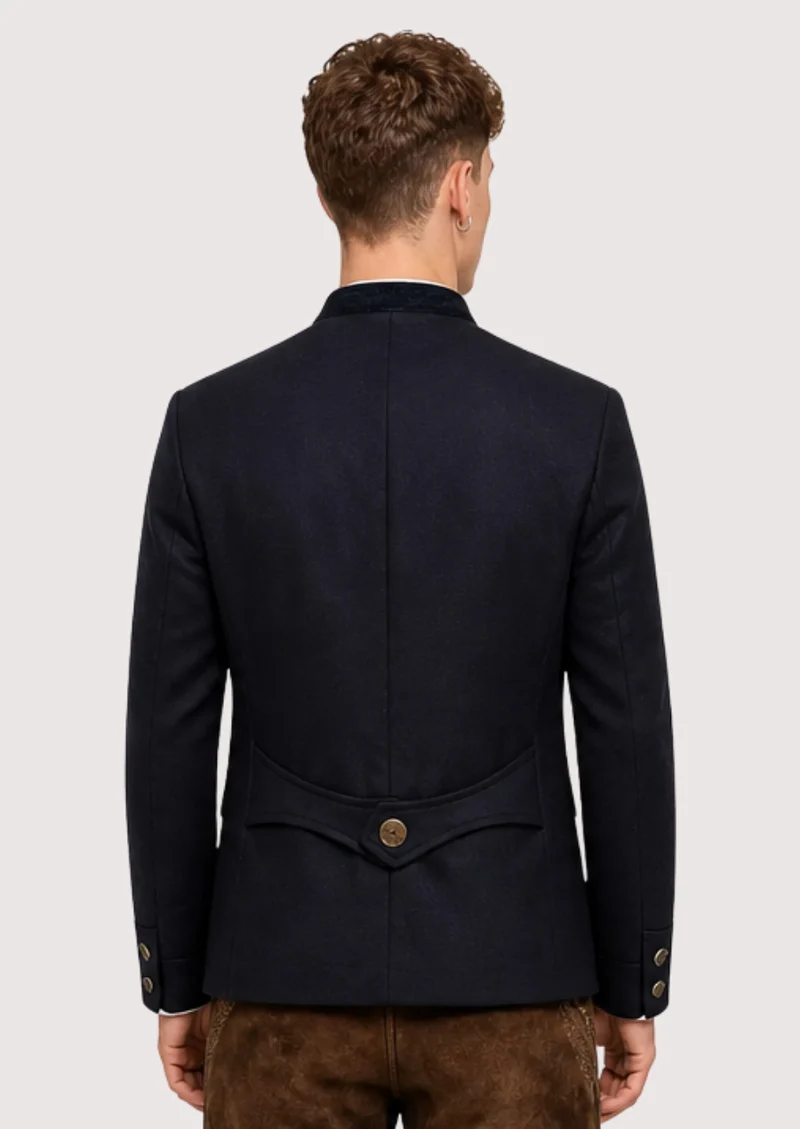 Mens Navy Double Breasted Jacket