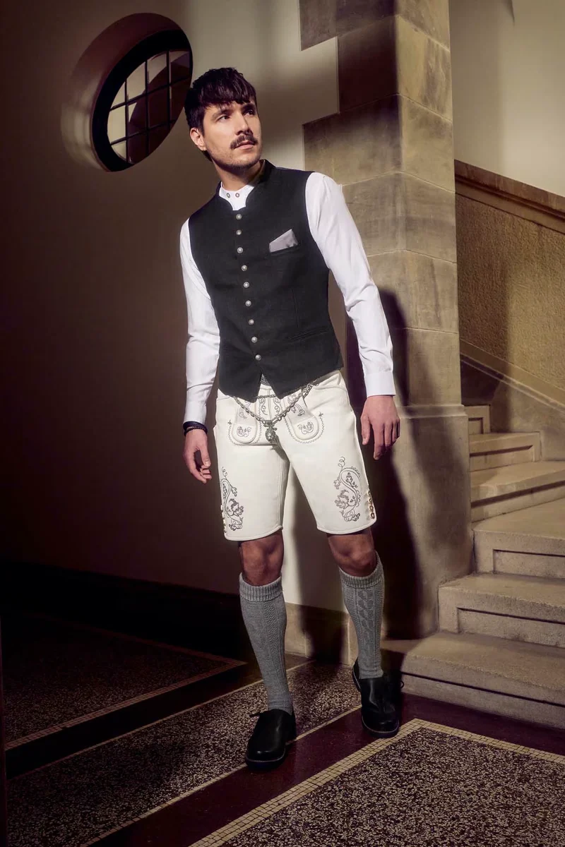 Kruger Men's Lederhosen "Evan" with Belt
