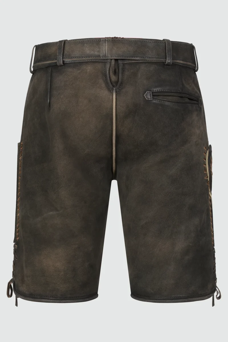 Kruger Men's Lederhosen "Elliot" with Belt - Brown