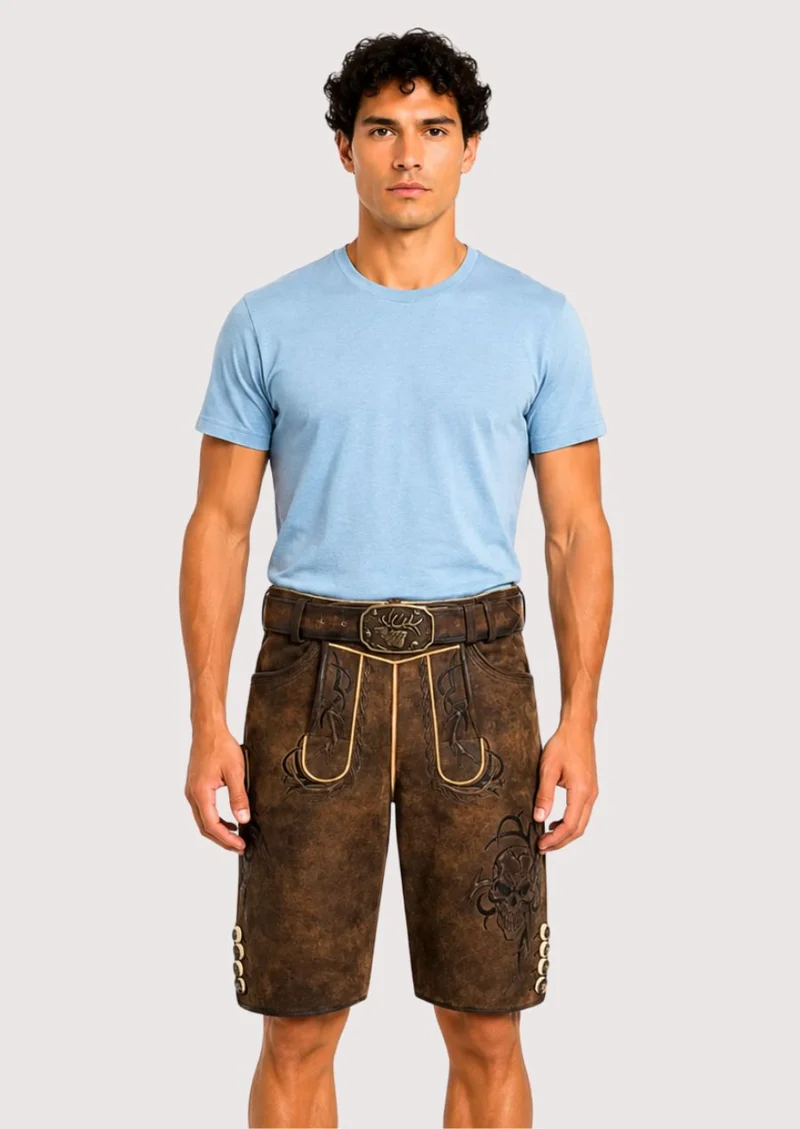 Men's Bavarian Night Hunt Lederhosen Shorts