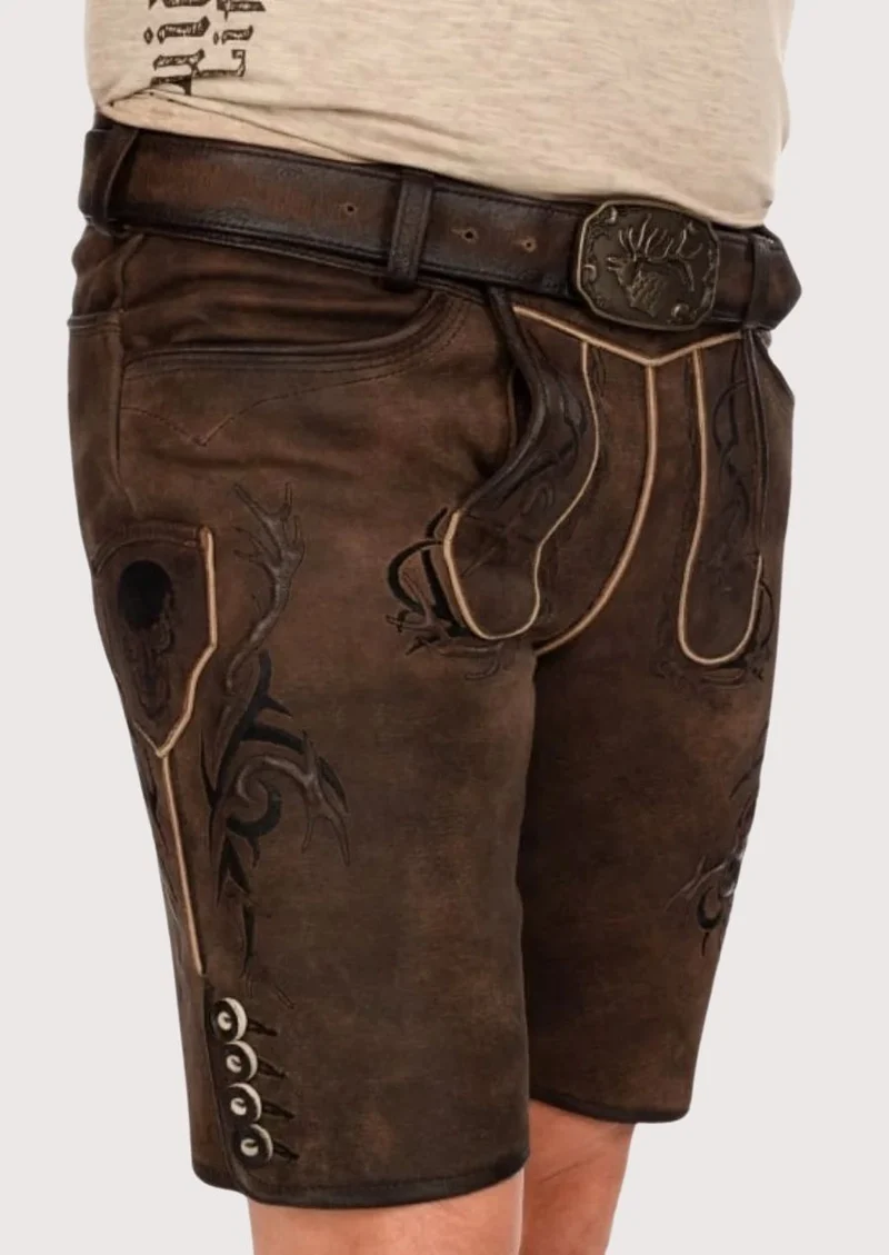 Men's Bavarian Night Hunt Lederhosen Shorts